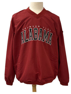 Franchise Club Alabama Crimson Tide Windbreaker Jacket Mens L V-Neck Pullover